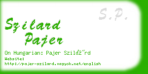 szilard pajer business card